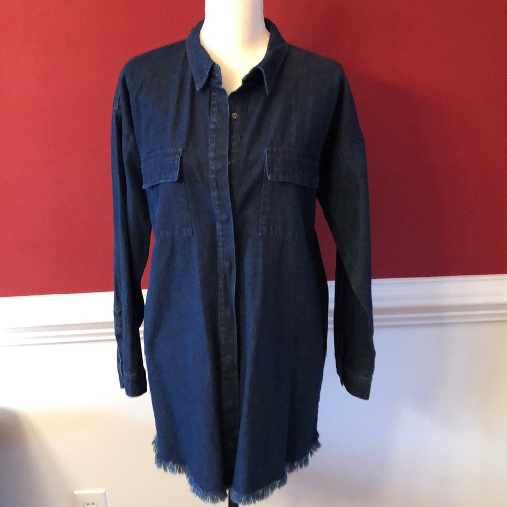 Frayed Hem Denim Jacket